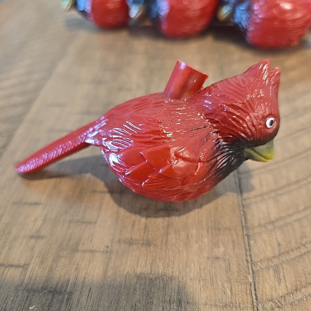 10 Vintage Blow Mold CARDINAL Red Bird Replacement String Light Covers